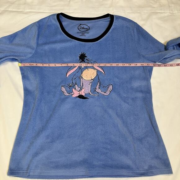 Disney Winnie The Pooh Eeyore Embroidered Fleece 2 pc Womens Pajama Set Size XL - Picture 9 of 13